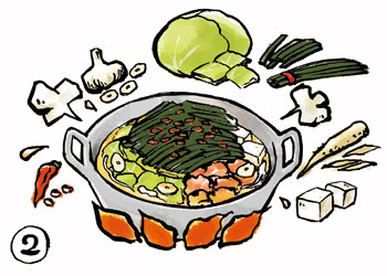 野菜、豆腐を入れます